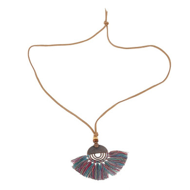 Vintage Fabric Tassel Long Chain Ethnic Necklace Choker Boho Bohemian Accessories