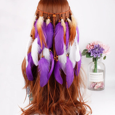 Feather Headband Tassel Rope Hairband Boho Bohemian Accessories