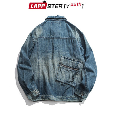 Patchwork Windbreaker Vintage Hip Hop Denim Jacket