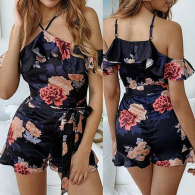 Floral Halter Casual Boho Bohemian Rompers