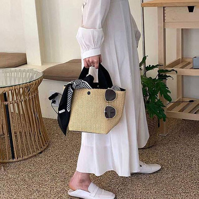 Casual Rattan Women Handbags Summer Beach Straw Bags Summer Travel Purse