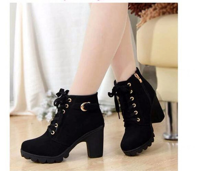 2020 New Autumn Winter Ladies Boots High Quality Lace Up Women Ankle Boots