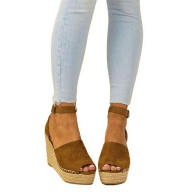 High Heel Hemp Rope Casual Sandals