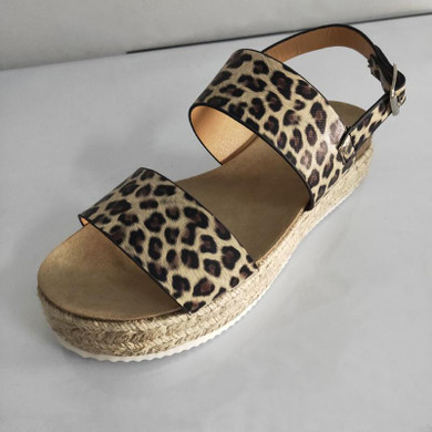 Women Espadrilles Strap Chunky Platform Buckle Sandals