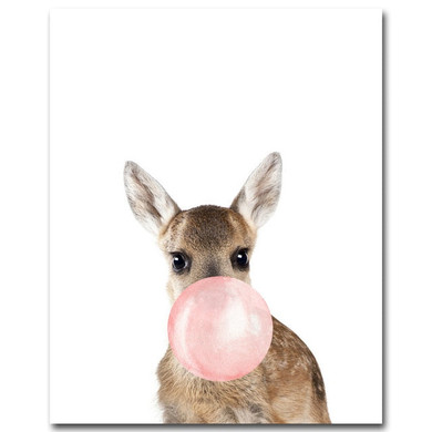NEW "Pink Bubble Gum Animals" Canvas wall art