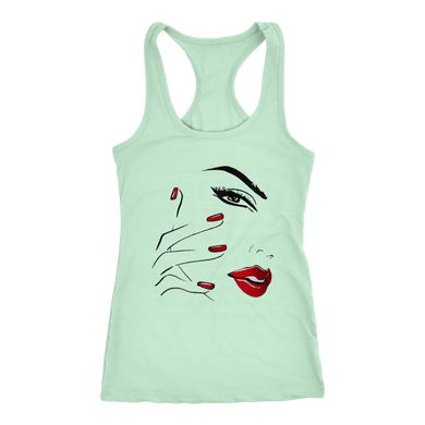 Red Nail Lips Tanks
