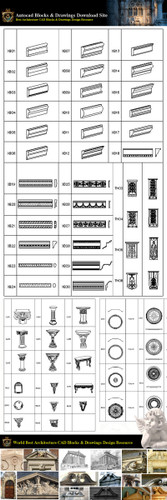 Architectural Decoration Elements CAD Blocks Bundle V.5