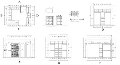 【Interior Design CAD Drawings】@Wardrobe detail and section dwg files V.2