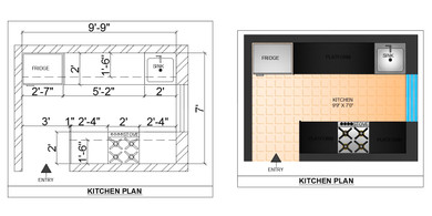 【Interior Design CAD Drawings】@Kitchen design and CAD Details