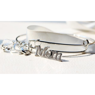 Silver Bangle : Mom love (Shipped From USA)