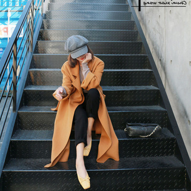 Women Long Wool Coat Winter Warm