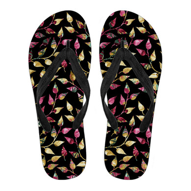 Floral Leaf Flip Flops