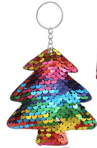 Sequin Keychain - Rainbow Tree