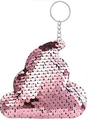 Sequin Keychain - Pink Poo