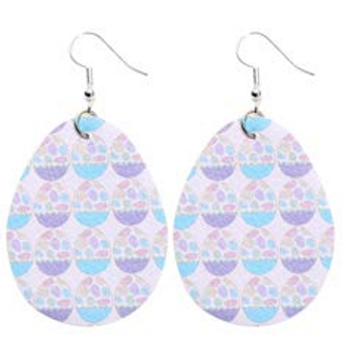Easter Earrings - Purple and Blue Eggs