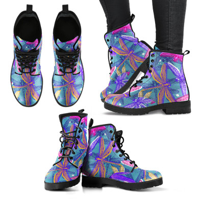 Handcrafted Dragonfly Pattern 5 Boots