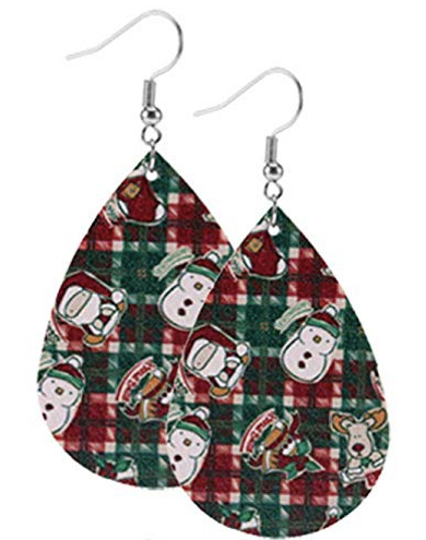 Plaid With Characters Teardrop Earring