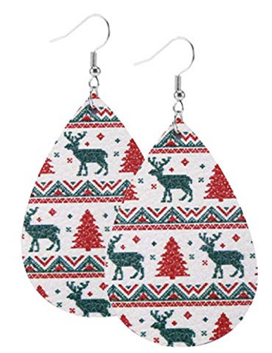 Moose and Tree Teardrop Earring