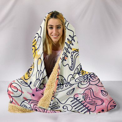 Pastel Sugar Skull II Hooded Blanket