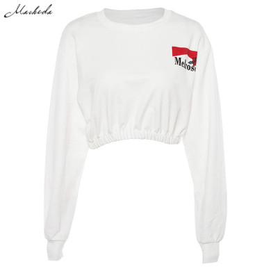 Cropped O-Neck Long Sleeve Sweatshirt