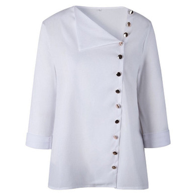 Casual Lapel Neck  Irregular Diagonal Collar