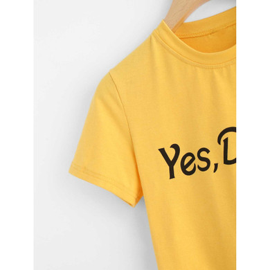 Letter Print Crop Tee