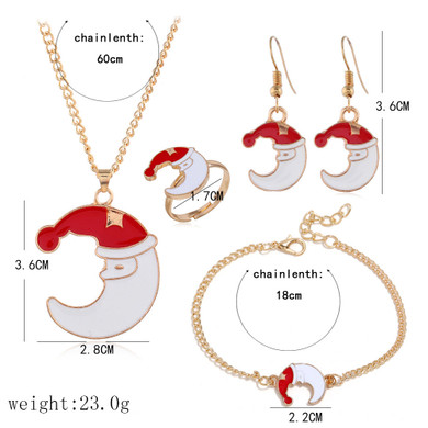 Christmas Necklace and Earring Set Long Drop Bracelet Ring Jewelry Set for Birthday Valentines Mothers Day Christmas Gifts for Women Girls