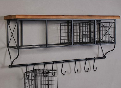 Ensley - Modern Nordic Metal & Wood Shelf