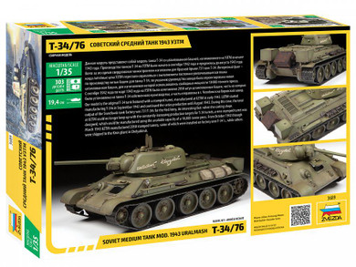 Zvezda 1/35 Soviet T34/76 Mod 1943 Uralmash Medium Tank Kit
