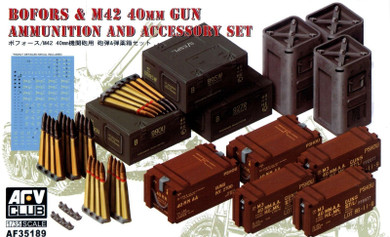 AFV Club 1/35 British Bofors & M42 40mm Gun Ammo & Accessory Set Kit