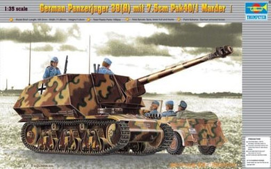 Trumpeter Military Models 1/35 German Panzerjaeger 39(H) w/7.5cm Pak 40/3 Anti-Tank Gun (Marder I) Kit