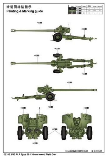 Trumpeter Military Models 1/35 PLA Chinese Type 59 130mm Towed Field Gun Kit