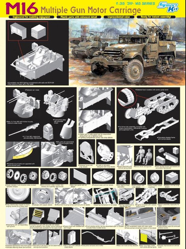 Dragon Military 1/35 M16 Multiple Gun Motor Carriage Vehicle Kit