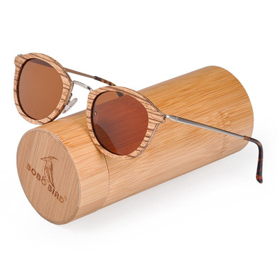 Layered Wood Sunglasses with Metal Arms
