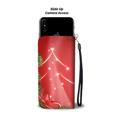 Cute Poodle On Christmas Print Wallet Case-Free Shipping