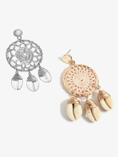 Rattan Shell Conch Hollow Earring Accessories