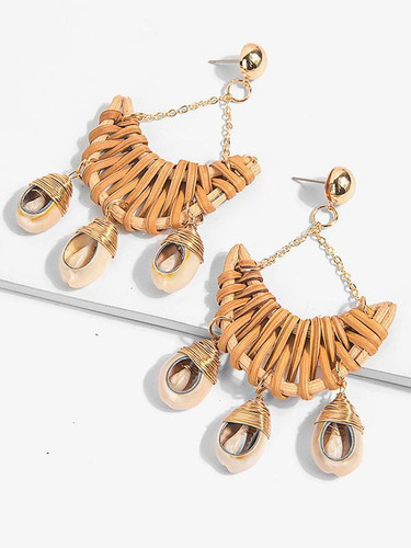 Shell Hollow Rattan Earring Accessories