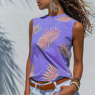Summer Sleeveless Floral Vest T-Shirts