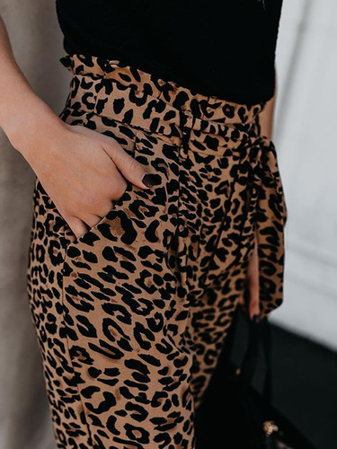 Casual Fashion Leopard printed long pants