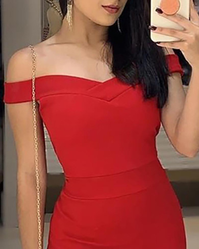 Solid Off Shoulder Ruffle Bodycon Dress Solid Off Shoulder Ruffle Bodycon Dress