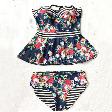 Floral Printing Two-Piece Swimsuit