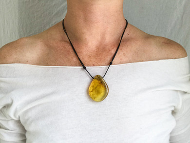 Large Amber Drop Pendant