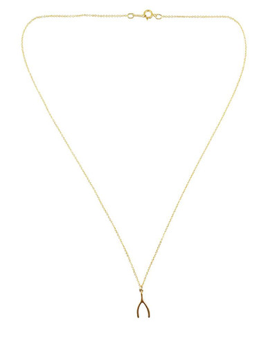 Meridian Avenue | Simple Wishbone Gold Necklace