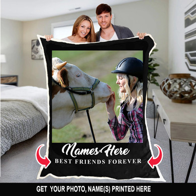 FOREVER BEST FRIENDS COW PERSONALIZED BLANKET