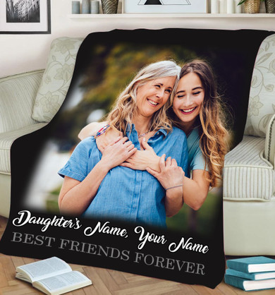 FOREVER BEST FRIENDS MOTHER AND DAUGHTER PERSONALIZED BLANKET