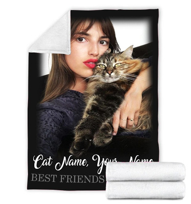 FOREVER BEST FRIENDS CAT PERSONALIZED BLANKET