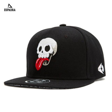 Skull Embroidery Flat Cap