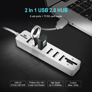 USB Hub 3.0 Multi USB 3.0 Hub USB Splitter High Speed 3 Port or 6 Port 2.0 Hab TF SD Card Reader All In One For PC Computer Accessories