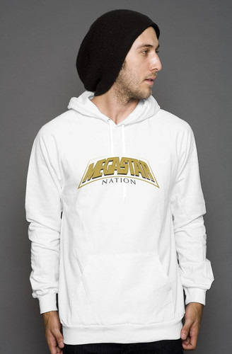 Megastar Nation Gold Arc  - Mens / Womens White Pullover Hoody