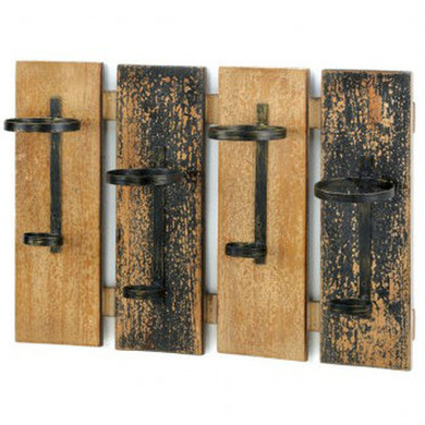 Rustic-Style Wood Slat Wine Rack